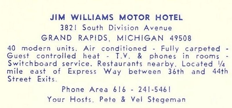 Jim Williams Motel (Jim Williams Motor Hotel) - Vintage Postcard